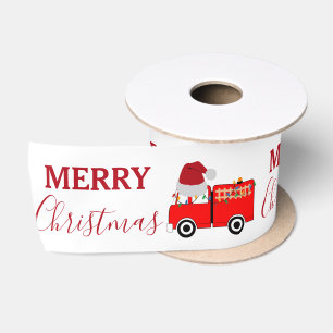 Ruban En Satin Camion de feu rouge de Noël