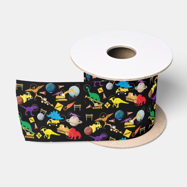 Ruban En Satin Camions de construction Astronaut Dinosaures dans  (Bobine)