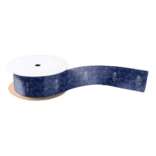 Ruban En Satin Camo Bleu Marine Conserve Le Calme Et Votre Texte