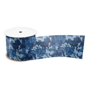 Ruban En Satin Camo sympa - Bleu