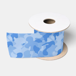 Ruban En Satin Camouflage bleu