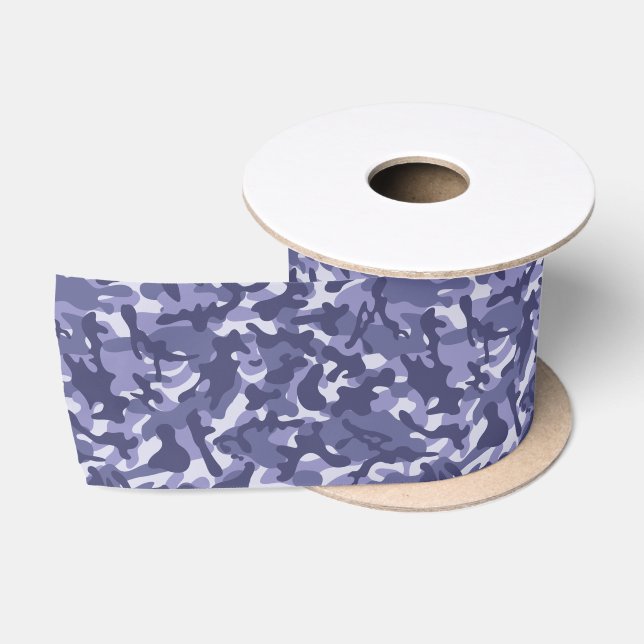 Ruban En Satin Camouflage de la marine violette (Bobine)