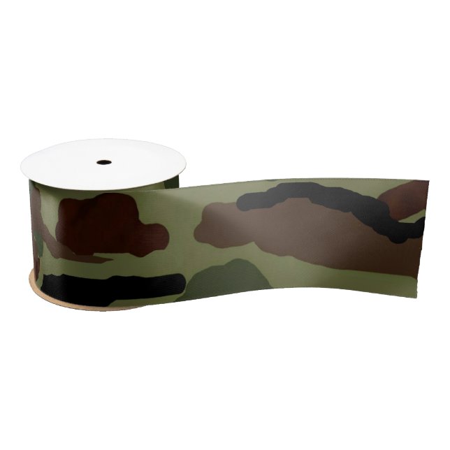 Ruban En Satin Camouflage Motif complet (Bobine)