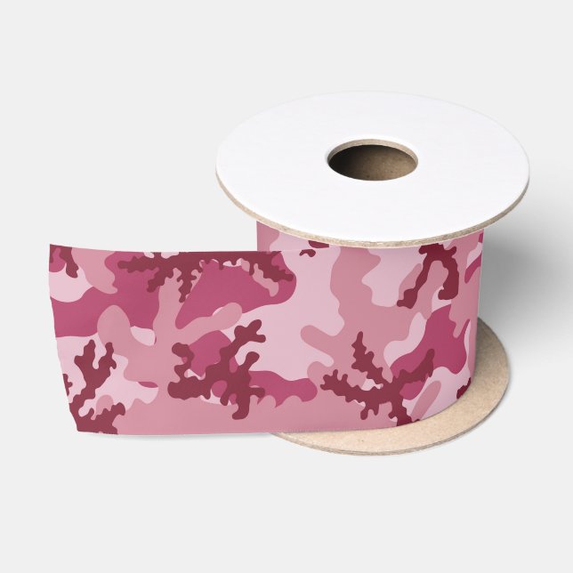 Ruban En Satin Camouflage rose (Bobine)