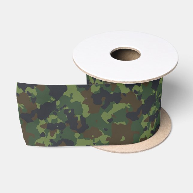 Ruban En Satin Camouflage vert Camo Armée Brown militaire (Bobine)