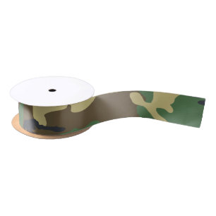 Ruban En Satin Camouflé vert et marron militaire
