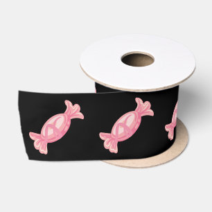 Ruban En Satin Candyland noir et rose
