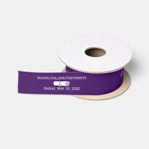 Ruban En Satin Cape de remise des diplômes violette personnalisée