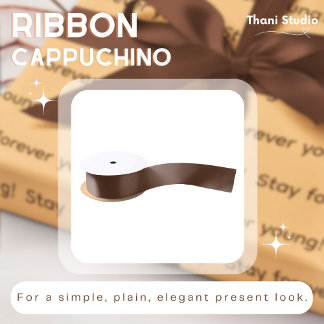Ruban En Satin Cappuccino Simple Plain Moderne Élégant Présence