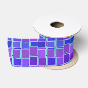Ruban En Satin Carreaux de mosaïque violette en motif carré