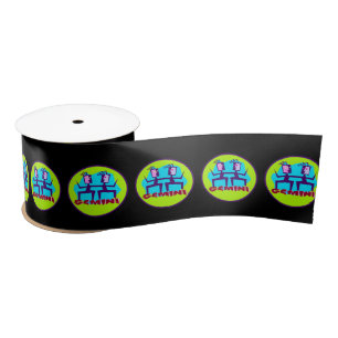 Ruban En Satin Carton Gemini Zodiac Astrologie design