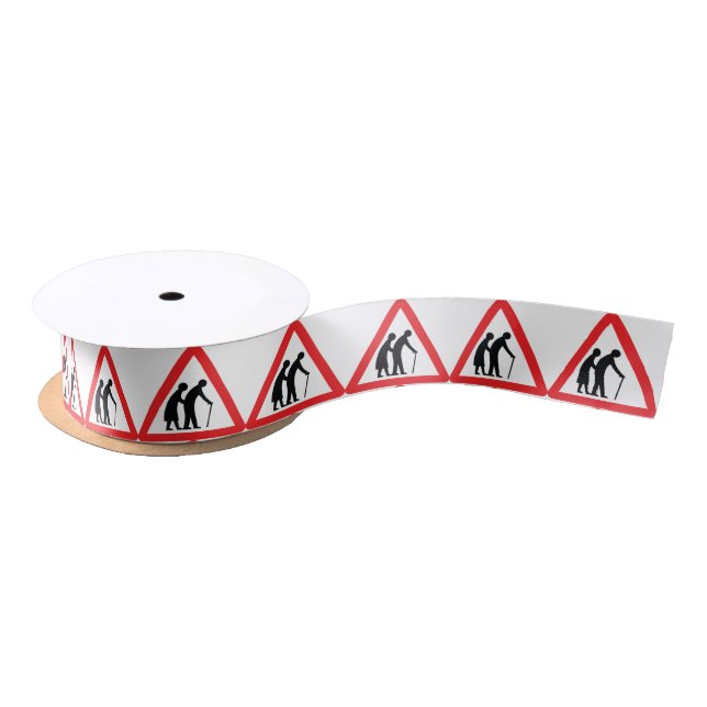 Ruban En Satin CAUTION Personnes ÂGÉES - VOYAGE UK (Bobine)