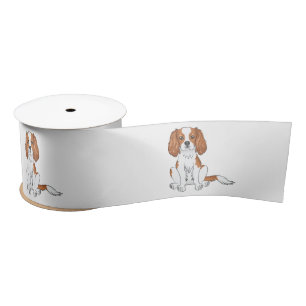 Ruban En Satin Cavalier King Charles Spaniel Blenheim Chien Assis