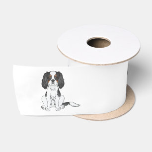 Ruban En Satin Cavalier King Charles Spaniel Tricolore Chien Assi