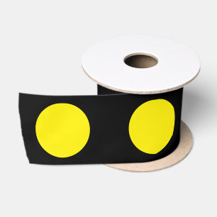 Ruban En Satin Cercles jaunes sur Arrière - plan noir