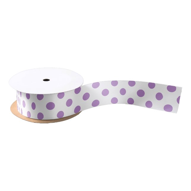 Ruban En Satin Cercles Pois violet de chardon (Bobine)