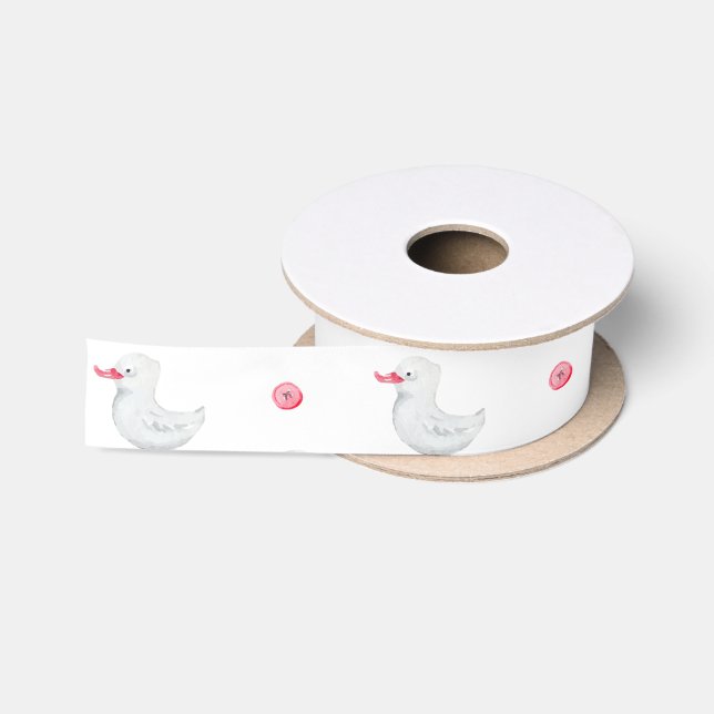 Ruban En Satin C'est une fille : mignonne Motif de canard (Bobine)