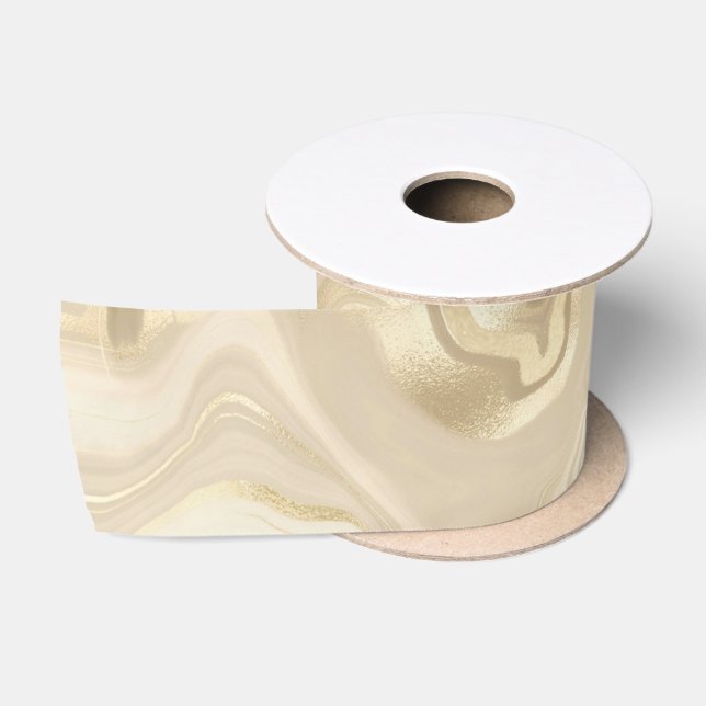Ruban En Satin Champagne Light Brown Élégant Abstrait (Bobine)