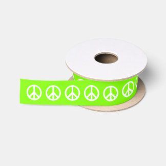 Ruban En Satin Chartreuse et symbole de la paix blanc
