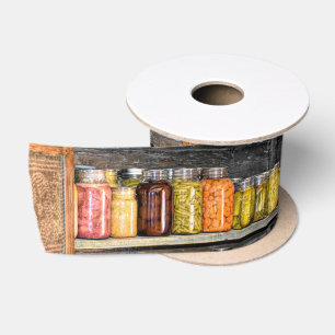 Ruban En Satin Chasse Automne Confitures Conserve Le Ruban Satiné