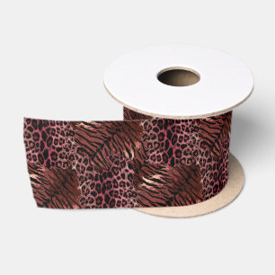 Ruban En Satin Chat tigré peau léopard tendance tacheté rayé
