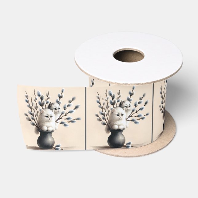 Ruban En Satin Chats en Catkins (Bobine)