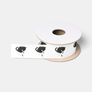 Ruban En Satin Chats noirs et blancs