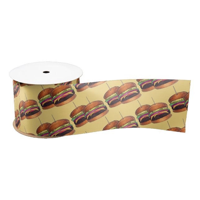 Ruban En Satin Cheeseburger Hamburger Sliders Bar Pub (Bobine)