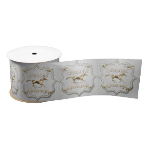 Ruban En Satin Cheval occidental d'or sur l'argent