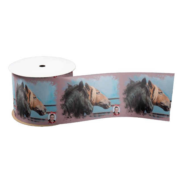 Ruban En Satin Chevaux/Cabalos/Horses (Bobine)
