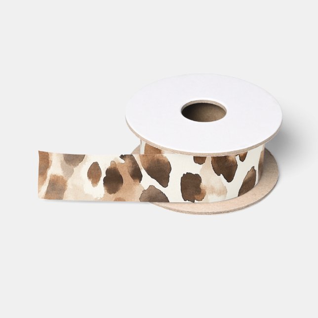 Ruban En Satin Chic Cream Brown Leopard Poster de animal Annivers (Bobine)