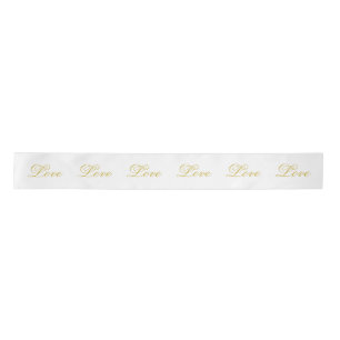 Ruban En Satin Chic Gold Script White Love Mariage Calligraphie