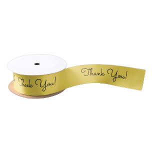 Ruban En Satin CHIC RIBBON_"Merci!" JAUNE DE BEURRE