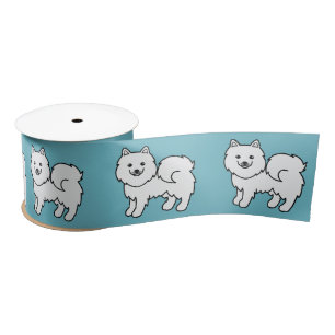 Ruban En Satin Chien de dessin animé Samoyède