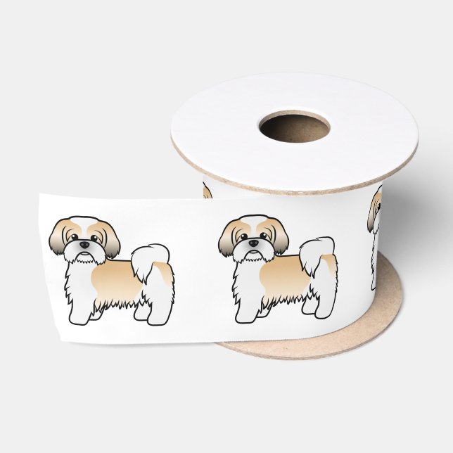 Ruban En Satin Chien De Dessin De Cartographie Mélange Chien Chii (Bobine)