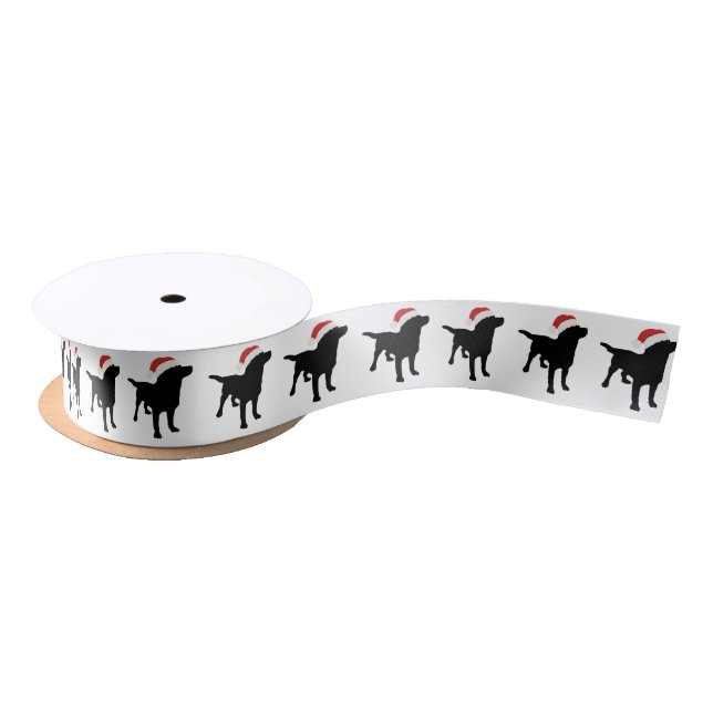 Ruban En Satin Chien noir de laboratoire de Noël utilisant le (Bobine)