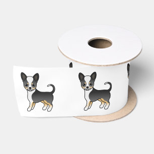 Ruban En Satin Chihuahua dessin animé à poil lisse tricolore noir