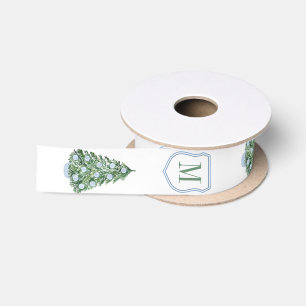 Ruban En Satin Chinoiserie Chic Noël Arbre Monogramme Vacances
