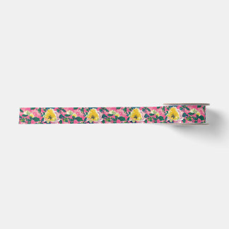 Ruban En Satin Chinoiserie rose peint Floral
