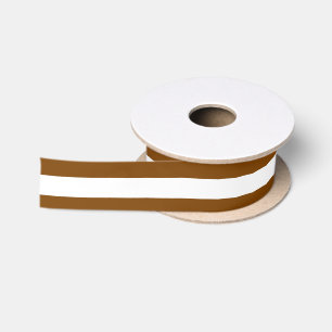 Ruban En Satin Chocolat Brown et blanc