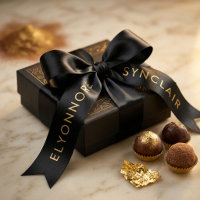 Chocolat de Script Élégant Noir Or