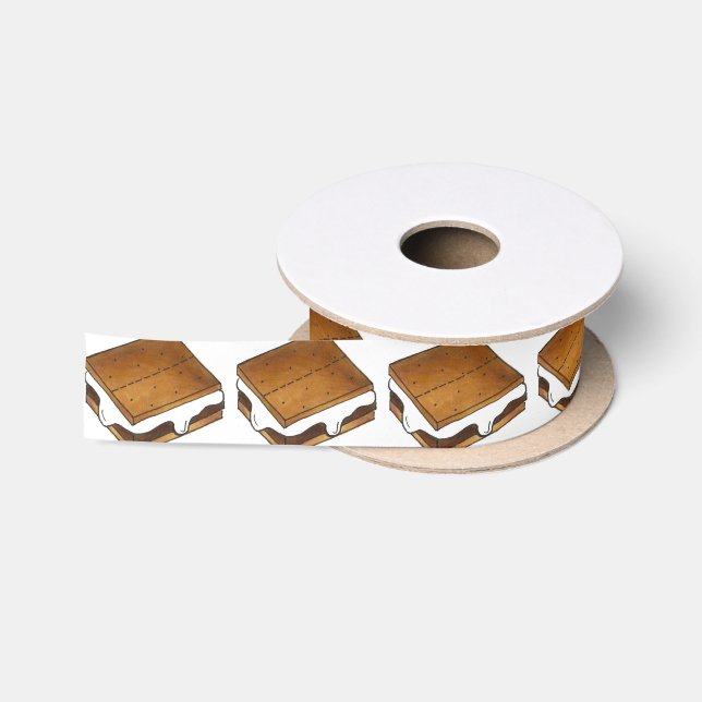 Ruban En Satin Chocolat Marshmallow Campfire Smore Smores Foin (Bobine)
