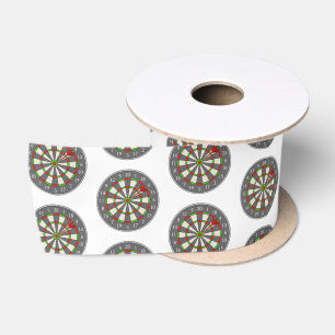 Ruban En Satin Cible de flechettes en blanc