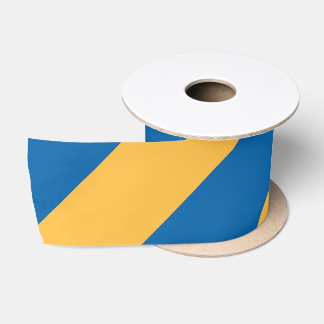Ruban En Satin Ciel bleu et jaune chaud (Bobine)