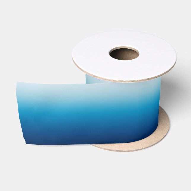 Ruban En Satin Ciel lumineux et dégradé bleu océan (Bobine)