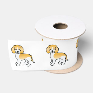 Ruban En Satin Citron Et Beagle Blanc Cute Dessin Cartographié Ch