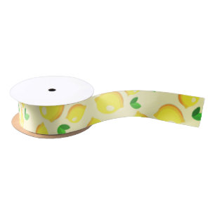 Ruban En Satin Citrons jaunes frais