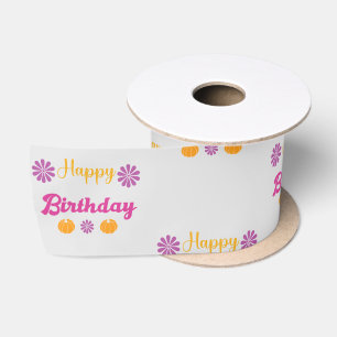 Ruban En Satin Citrouille Joyeux anniversaire