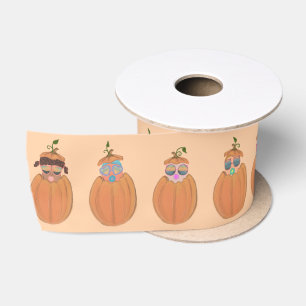 Ruban En Satin Citrouilles d'automne avec Motif pour bébés