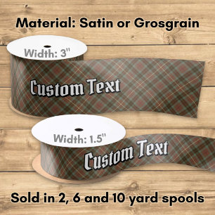 Ruban En Satin Clan Fraser Chasse Tartan Patiné